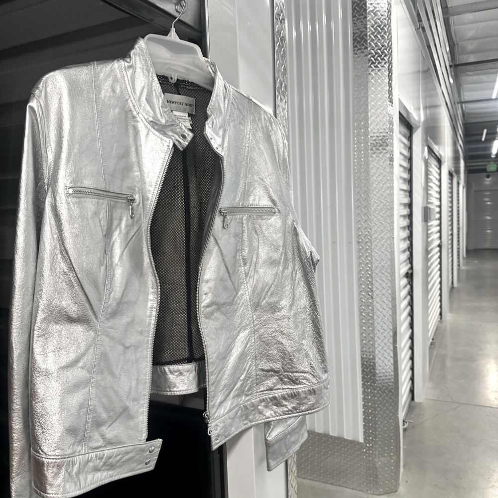Women’s Leather Silver Jacket